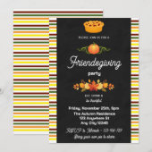 Invitation de fête Friendsgiving sur tableau noir (Devant / Derrière)