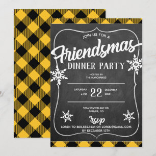Invitation de fête Friendsmas à carreaux Buffalo j