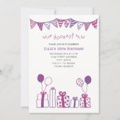 Invitation De Fête Fuchsia Et Purple (Devant)