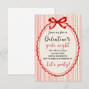 Invitation de fête Galentines personnalisée avec u