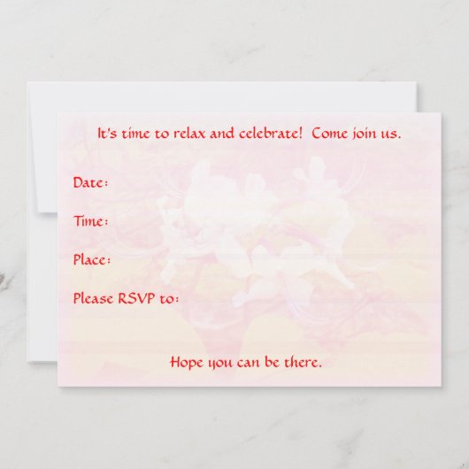 Invitation de fête - Général - Fleurs d'Azalea sau (Dos)