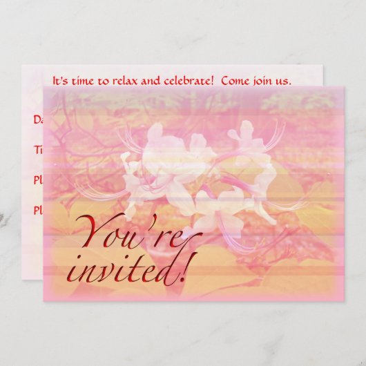 Invitation de fête - Général - Fleurs d'Azalea sau (Devant / Derrière)