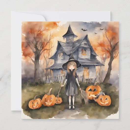 Invitation de fête générée par l'IA de sorcière de (Devant)