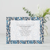 Invitation de fête générique à motif Ikat bleu abs (Debout devant)