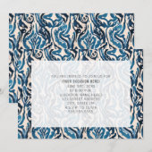 Invitation de fête générique Ikat Bleu Abstrait (Devant / Derrière)