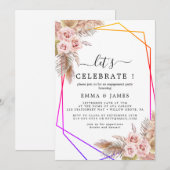Invitation de fête géométrique Brise Tropicale (Devant / Derrière)