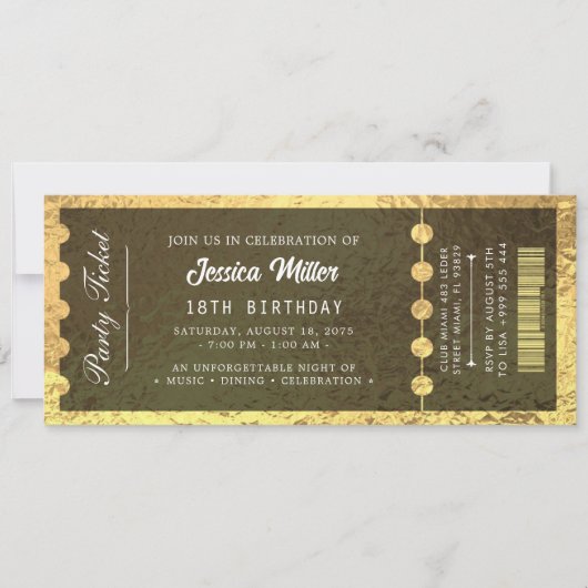 Invitation de fête glamour (Devant)