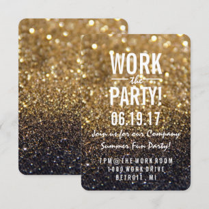 Invitation de fête Gold Lit Nite Fab