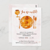 Invitation de fête Gold Plats magiques (Devant / Derrière)