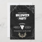 Invitation de fête gothique Halloween avec des ara (Devant)