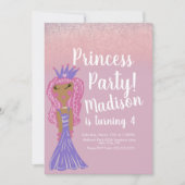 Invitation de fête gribouillée de princesse mignon (Devant)