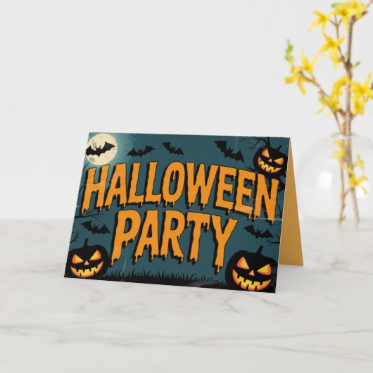 Invitation de fête Halloween (Fleur jaune)
