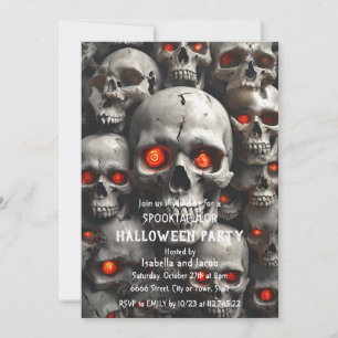 Invitation de fête Halloween crâne gothique horreu