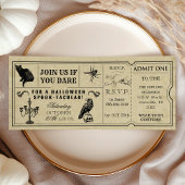 Invitation de fête Halloween de billet vintage