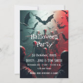 Invitation de fête Halloween de zombie éditable |  (Devant)