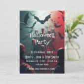Invitation de fête Halloween de zombie éditable |  (Debout devant)