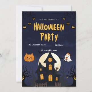 Invitation de fête Halloween effrayante – Modèle é