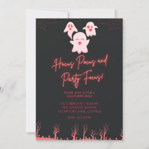Invitation de fête Halloween fantômes roses mignon