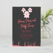 Invitation de fête Halloween fantômes roses mignon (Debout devant)
