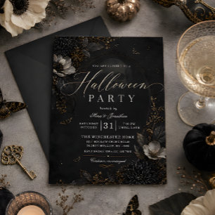 Invitation de fête Halloween Florales Gothiques