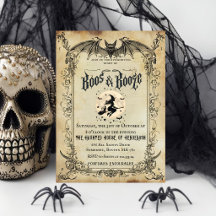 Invitation de fête Halloween gothique vintage | Ch