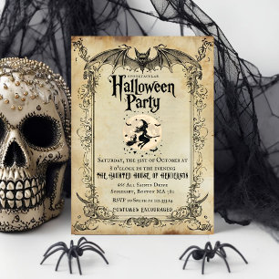 Invitation de fête Halloween gothique vintage Chau