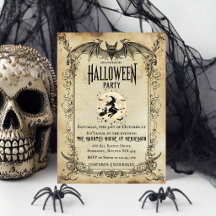 Invitation de fête Halloween gothique vintage | So