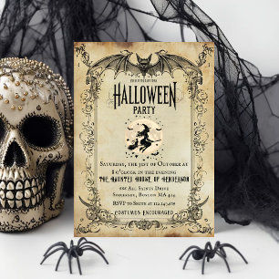 Invitation de fête Halloween gothique vintage So