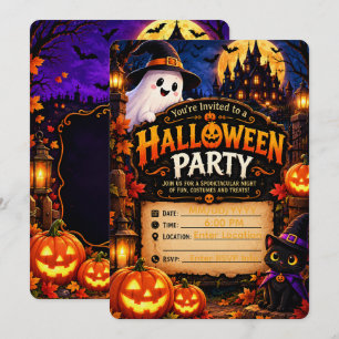 Invitation de fête Halloween mignonne Modèle eff