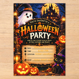 Invitation de fête Halloween mignonne   Modèle eff