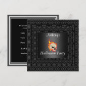 Invitation de fête Halloween noire (Devant / Derrière)