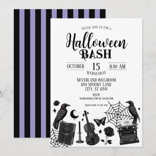 Invitation de fête Halloween personnalisée (Devant / Derrière)