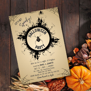 Invitation de fête Halloween Vintage Gothique Toil