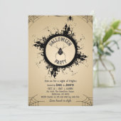 Invitation de fête Halloween Vintage Gothique Toil (Debout devant)
