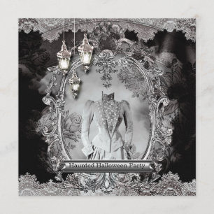Invitation de fête Halloween Vintage Haunted Lady