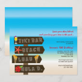 Invitation de fête hawaïenne (Devant / Derrière)