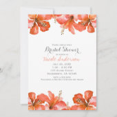 Invitation de fête hawaïenne à l'hibiscus orange t (Devant)
