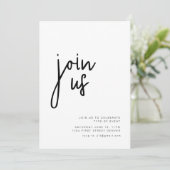 Invitation de fête Join Us pour toutes occasions (Debout devant)