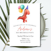 Invitation de fête jurassique dinosaure pour garço