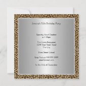 Invitation de fête Leopard Gold 50 ans et fabuleux (Dos)