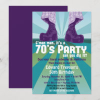 Invitation de fête les années 70 1970 Anniversaire