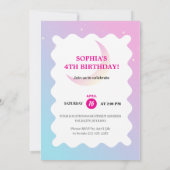 Invitation de fête Licorne Étincelles et Nuages (Dos)