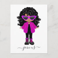 Invitation de fête Little Fashion Black Girl