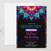 Invitation de fête mandala colorée (Devant / Derrière)