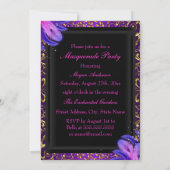 Invitation de fête masquée Feather Pink & Gold Mas (Dos)