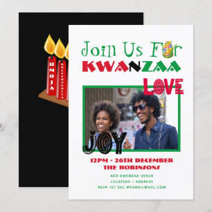 Invitation de fête moderne KWANZAA avec 7 bougies