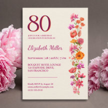 Invitation de fête moderne pour 80e anniversaire e