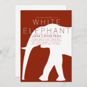 Invitation de fête moderne White Elephant (Devant / Derrière)