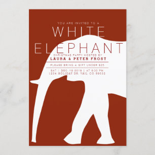 Invitation de fête moderne White Elephant