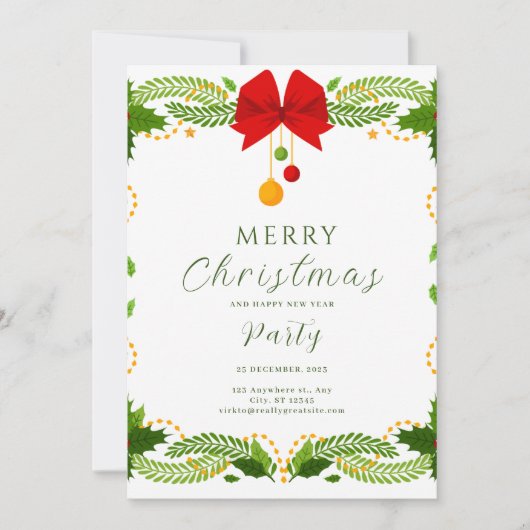 Invitation de fête modifiable | Noël (Devant)